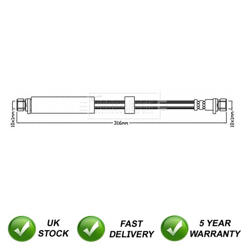 Brake hose rear - brake, inner