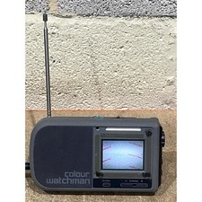 Vintage Sony Watchman FDL-390BE LCD Colour Television Grey 3" Display Portable