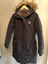 Women’s KARRIMOR KS-650+ Black Hooded Down Insulated Jacket Parka Raincoat Sz 12
