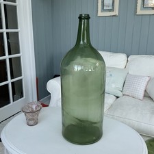 Antique Vintage Extra Large Green Glass  Bottle Carboy Demijohn Wine Olive Oil#1