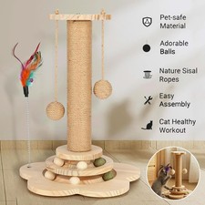 Cat Scratching Post Cat Toy Interactive Scratching Post Cat Climber Pole 6 Balls