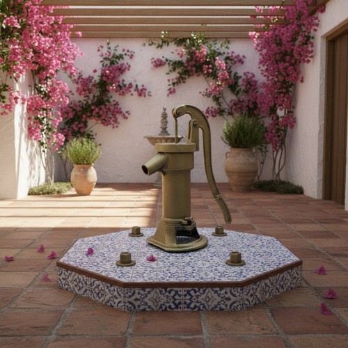 Cast iron hand pump decorative - iron,