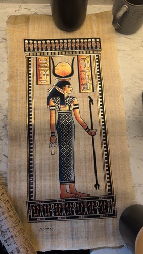 Egyptian papyrus paintings - 3x,