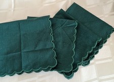 Four Dark Green Linen Blend