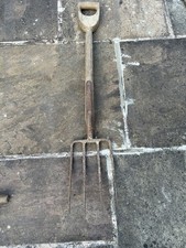 Garden Fork Spear & Jackson Full Wood Handle Vintage Old 19x29x103cm 