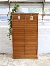 Vintage French Double Tambour Cabinet