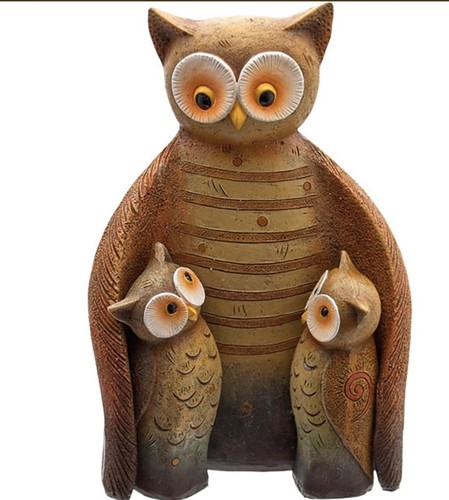 Owl bird family inside - family, outside