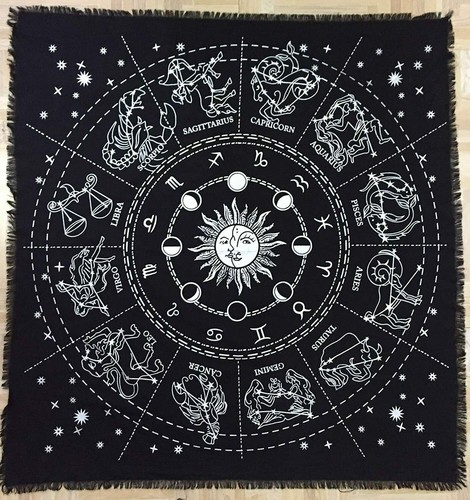 Zodiac altar cloth - 24", black