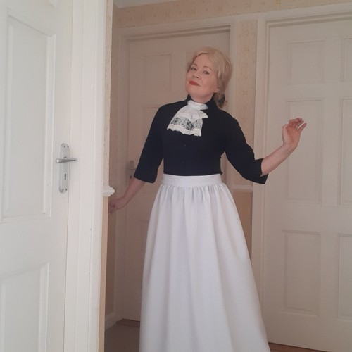 Long white skirt victorian - skirt,