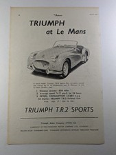 Le Mans 1954 Triumph TR2 Original Paper Magazine Advert