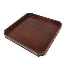 Antique Japanese Wooden Lacquered Low Table Brown Square Serving Tray Ozen L428