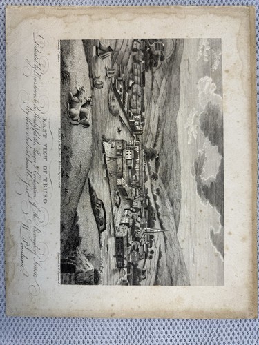 Antique engraving east view - engraving,