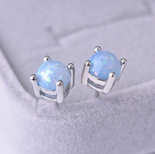 925 sterling silver round blue - 925,