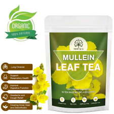 50 Packs Mullein Leaf Tea Bags - Lung Cleanse Detox Herbal Enhance Immunity UK
