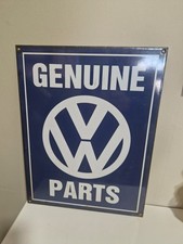 Volkswagen Enamel sign  Metal Dealer Garage Dealership VW  GENUINE PARTS 12"x15"