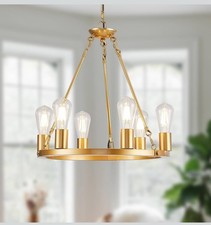 Farmhouse 6 Lights Gold Wagon