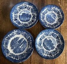 Small Collection Of Vintage Royal Worcester Palissy Pottery Blue/ Cream