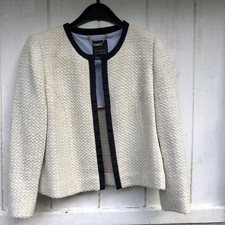 Ted Baker Boucle Jacket in Ivory Size 4 U.K. Size 14 