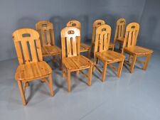 8 Vintage Italian Pine Dining Chairs Effezeta 1970s Brutalist Retro EB7927 MDIN