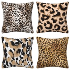 Plush Zebra Animal Case Soft Cushion Cover-Print Throw Deco-Leopard Home Pillow