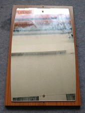 Vintage Mid-Century Teak Wall Mirror Retro 60's Danish 16"x26" Inch
