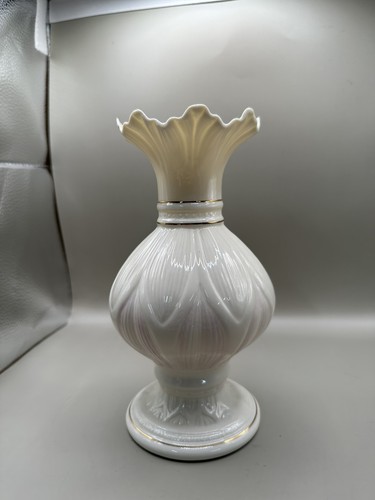 Vintage belleek vase with pink - vintage,