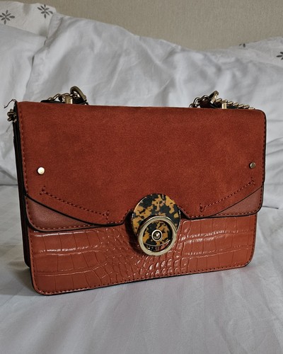 Topshop rust orange croc - orange,