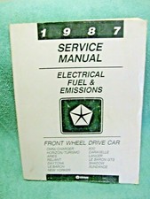 1987 OEM CHRYSLER MOTORS Front Wheel Drive Car ELECTRICAL-FUEL&EMISSIONS Manual!