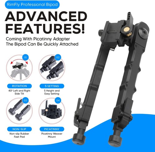 Rifle bipod 9inch tiltable - 7.5-9inch,