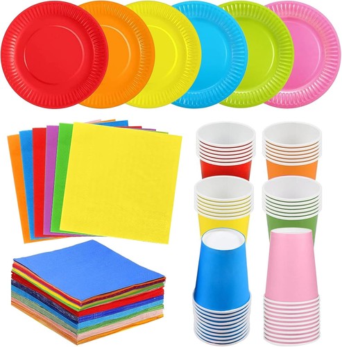 90pcs rainbow party tableware - 90pcs,