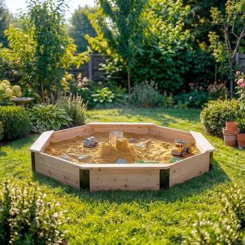 Children wooden sandpit with - sandpit,