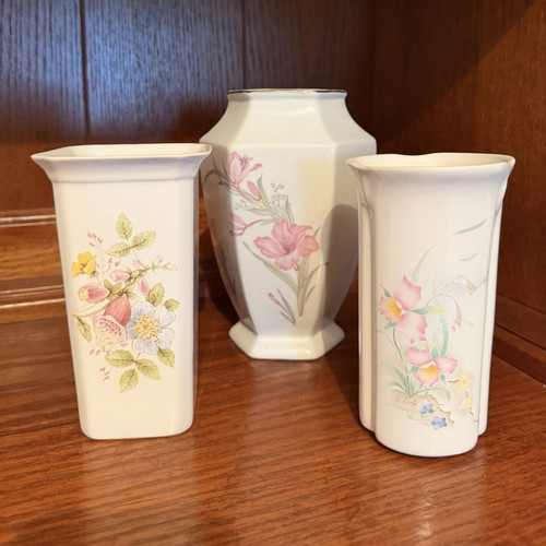 Set glossy ceramic floral - ceramic,