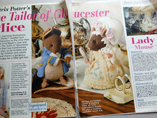 Alan Dart knitting pattern Tailor of Gloucester Georgian Mice from magazine