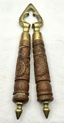 Large vintage brass - large, wood