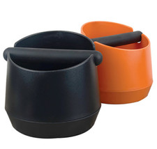 KNOCK BOX BLACK COFFEE BARISTA BIN ROUND SHAPE ESPRESSO GRIND WASTE TAMPER BIN