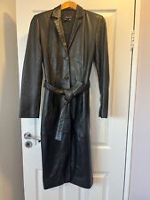 Zara Women’s Black Genuine leather long coat size 10 UK
