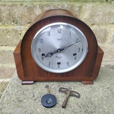 Antique Vintage Art Deco Mechanical Mantel Clock,WESTMINSTER Chime,Key,Working