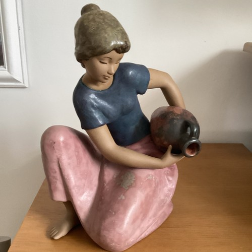 Lladro gres young water girl - gres,