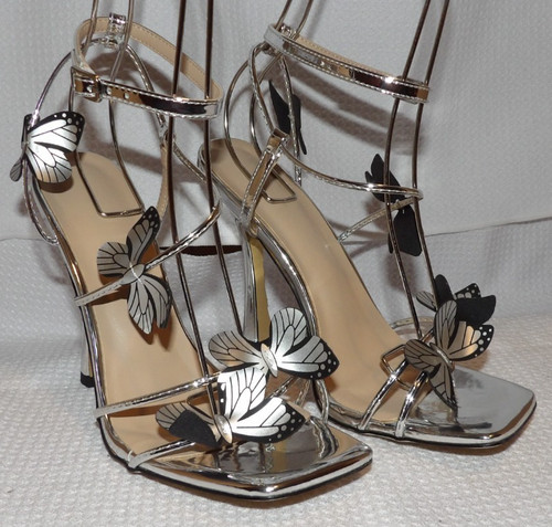Silver butterfly strappy - silver,