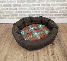 Small Washable Brown Check Dog