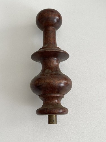 Wooden brass finial clock - brass,