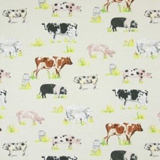 Fabric 2 metres of Prestigious Farmyard Animals Linen 100% Cotton Repeat 64cm