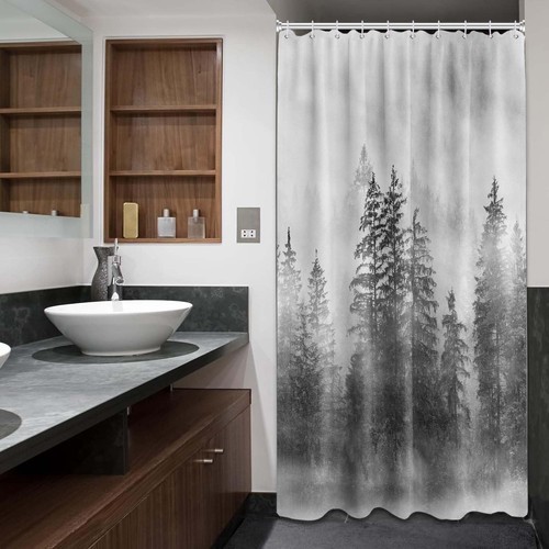48x72inch black grey forest - black,
