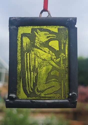 Stained glass griffin leaded - stained,