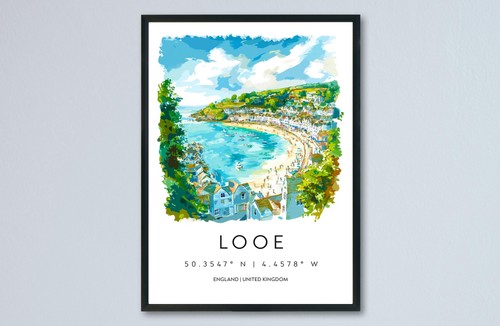 Looe watercolor poster - poster,