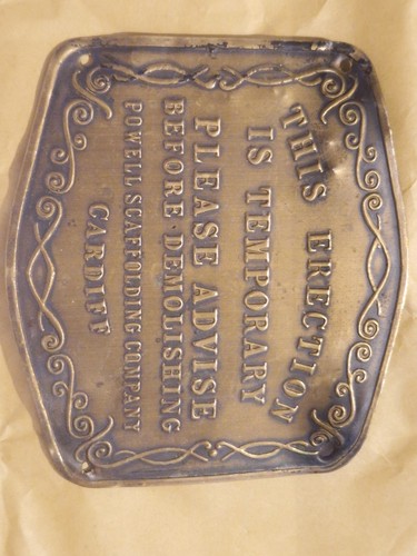 Vintage brass plaque sign - brass,