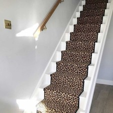 Leopard print stair runner carpet