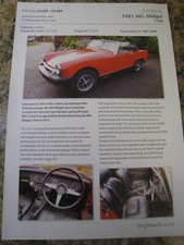 1981 MG MIDGET 1500 CHAS GAN6-225772G ENGINE 75208 REG TEA 726W ADVERT A4 FILE 3