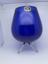 VINTAGE COBALT BLUE VASE HAND