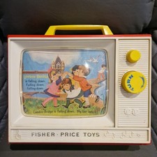 Fisher Price Toy Vintage 1966 Two Tune Giant Screen Music Box TV *WORKING*